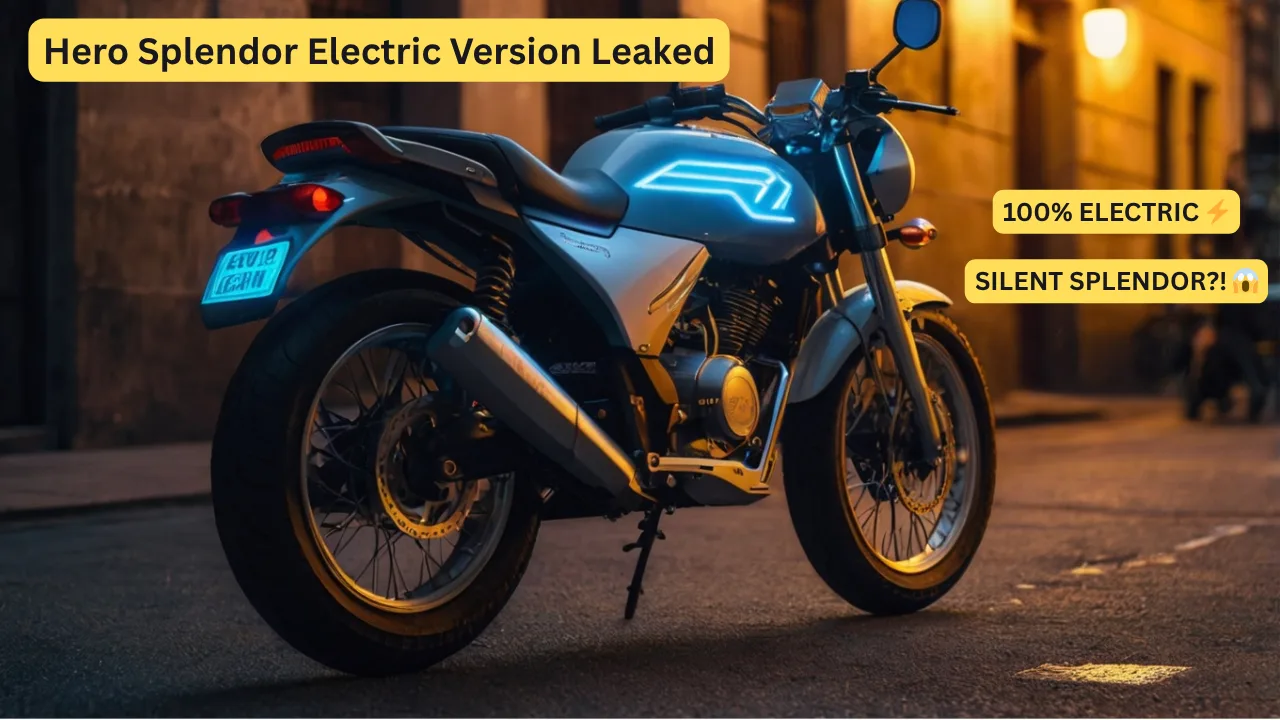 Hero Splendor Electric Version Leaked – Same Bharosemand Look, But Fully EV And Silent!